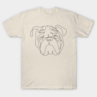 One Line English Bulldog T-Shirt